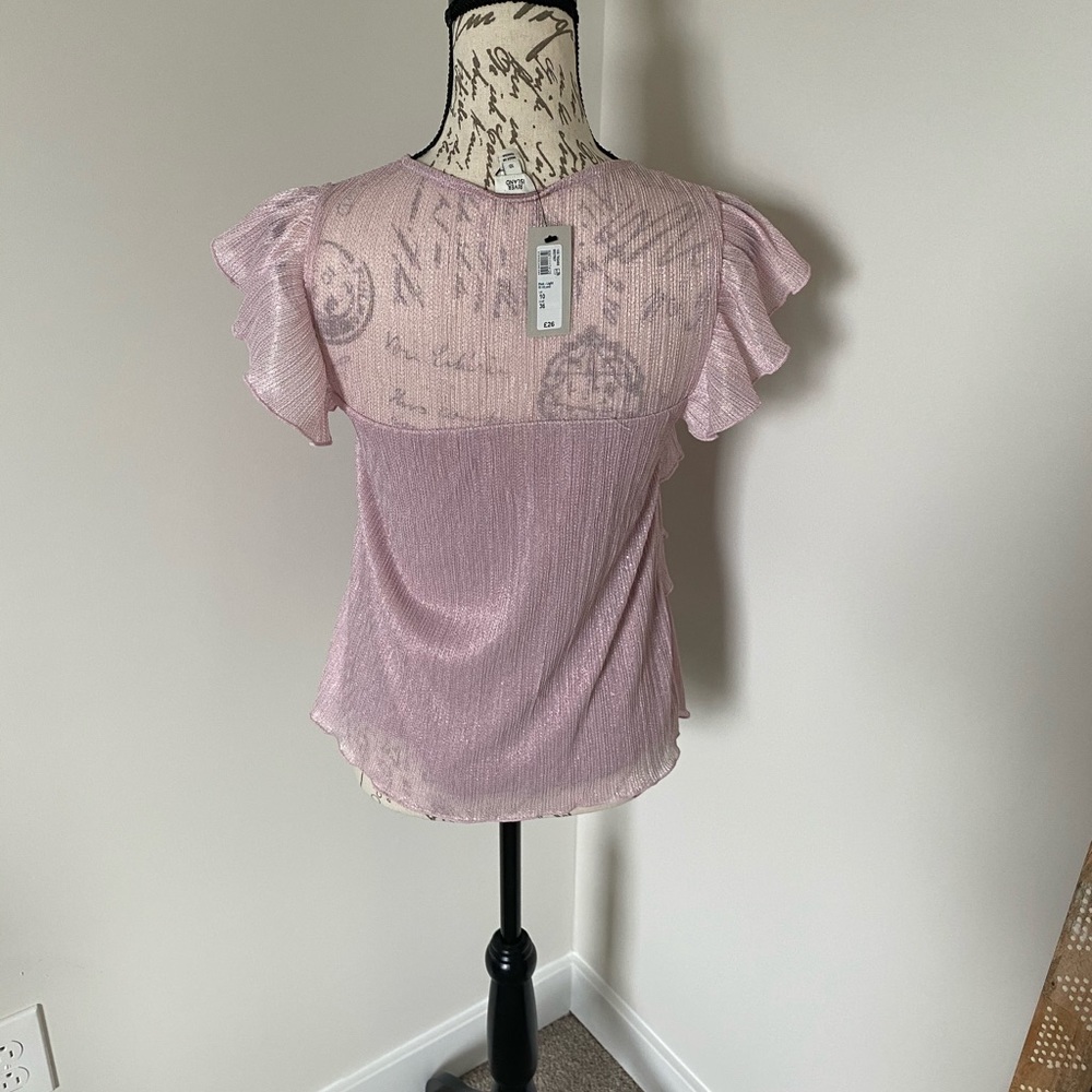 NWT ASOS Blush Ruffle Dressy Top - Picture 6 of 6